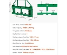 VEVOR Krautuvų palečių rėmas John Deere
