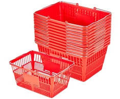 VEVOR Krepšiai pirkiniams, 12 vnt, 21L, raudoni