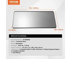 VEVOR Kvadratinis veidrodinis sieninis veidrodis 76 x 140 cm