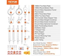 VEVOR Laboratorinis distiliavimo rinkinys su 3.3 boro stiklu