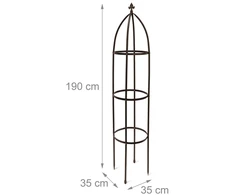 Relaxdays Laipiojimo augalų obeliskas Metal rudas 190 cm