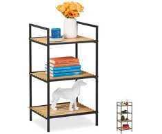 Relaxdays Laisvai pastatoma bambukinė ir metalinė lentyna