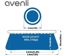 Jilong laisvalaikio baseinas su pripučiamu kraštu 360x90 cm
