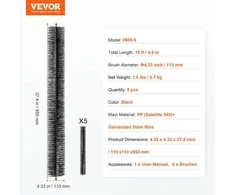 VEVOR Latako šepetys 4.3 cm, 4.6 m ilgio, 5 vnt.