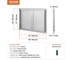 VEVOR Lauko grilis durys 914x610 mm