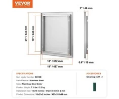 VEVOR Lauko virtuvės durys 457x533 mm