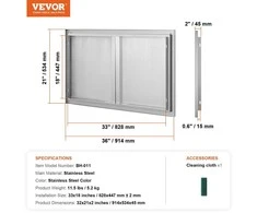 VEVOR Lauko virtuvės durys griliui 914x534 mm