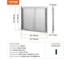 Vevor Lauko virtuvės dvigubos durys 787x609 mm
