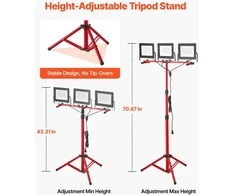 VEVOR LED darbų šviestuvas su stovu