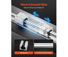 VEVOR Linearinis bėgelis SBR20 2000 mm, 4 guoliai
