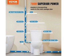 VEVOR Maceracinė tualeto sistema su 700W pompa rūsiui