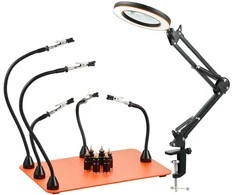VEVOR Magnetinė litavimo stotis su LED lempa ir 5 rankomis