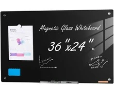 Vevor Magnetinė stiklo lenta 60x90 cm, juoda