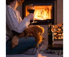 Relaxdays Malkų vežimėlis su malkų krepšiu