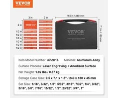 VEVOR Medienos apdirbimo aukščio matuoklių rinkinys 16 vnt.