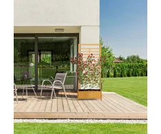 Relaxdays Medinė sodinukų dėžė su grotelių atrama