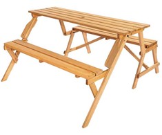Vevor medinis pikniko stalas su suoliuku 2-in-1