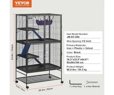 Vevor Metalinė keturių aukštų narvas su rampomis