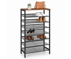 Metalinė ir MDF batų lentyna, 8 aukštų