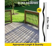 Vevor Metaliniai laiptų balustrai 51 vnt. 82 cm