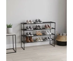 Relaxdays Metalinis batų stovas su plastikinėmis lentynomis