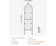 VEVOR Metalinis sodo parametras vijokliniams augalams 152 x 38 cm