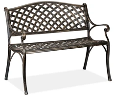 Relaxdays Metalinis sodo suoliukas juodai bronzinis