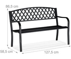 Relaxdays Metalinis sodo suoliukas su pintu dizainu
