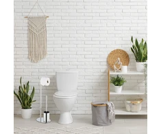 Relaxdays Metalinis tualetinio popieriaus laikiklio ir šepečio rinkinys