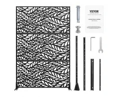 VEVOR Metalo privatumui skirtas ekranas 120 x 183 cm juodas