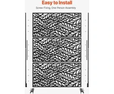 Vevor Metalo privatumui skirtas ekranas 120 x 183 cm juodas