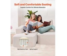 Sofa Vevor Minkštas U formos modulinis kampas su šezlongu