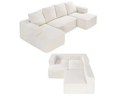 Sofa Vevor Minkštas U formos modulinis kampas su šezlongu