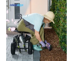 Relaxdays Mobilus sodo krėslas su įrankių laikymo vieta