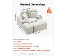 Sofa VEVOR Modernus fotelis-gultas su pagalvėmis
