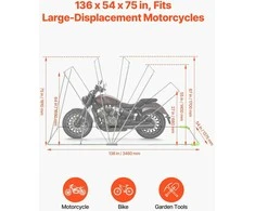 Vevor Motociklo pastogė su apsaugine spyna