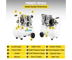 Vevor Nešiojamas oro kompresorius 25L, 115 PSI