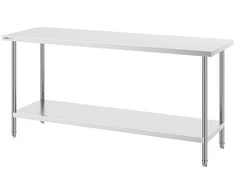 VEVOR Nerūdijančio plieno darbastalis 61x182x86 cm