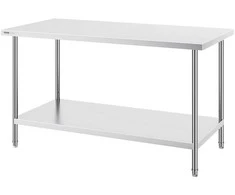 VEVOR Nerūdijančio plieno darbo stalas maisto ruošimui 76x152x86 cm