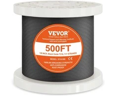 Vevor Nerūdijančio plieno lynas 1/8" 7x7, 152.4 m