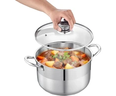 Vevor Nerūdijančio plieno puodas 7,6 l su stiklo dangčiu