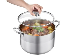 Vevor Nerūdijančio plieno puodas su stiklo dangčiu, 11,4 l