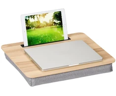 Relaxdays Nešiojamojo kompiuterio padėklas lovai 17" su telefono laikikliu