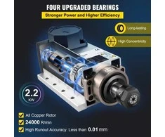 Vevor Oru aušinamas CNC velenas 2.2KW 220V ER20