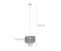 Relaxdays Pakabinamas šviestuvas Organza Crystal
