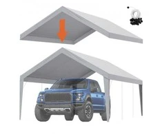 Vevor Pakeičiamas automobilių stoginės tentas 396 x 610 cm, pilkas