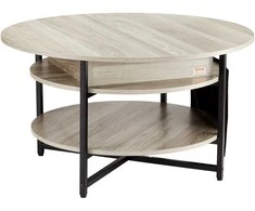 Vevor Pakeliamas kavos staliukas apvalus 90 cm baltas