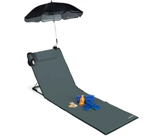 Relaxdays Paplūdimio kilimėlis su skėčiu nuo saulės