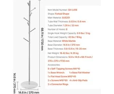 VEVOR Pastatoma drabužių kabykla su marmuro pagrindu