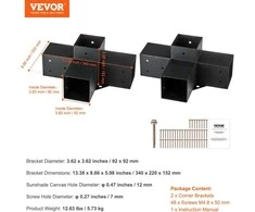 Vevor Pergolos laikiklių komplektas 4"x4"